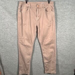 Mugsy Bucks Casual Jeans Men 34x33(Tag 34x34) Tan Straight Relaxed Stretch Kahki